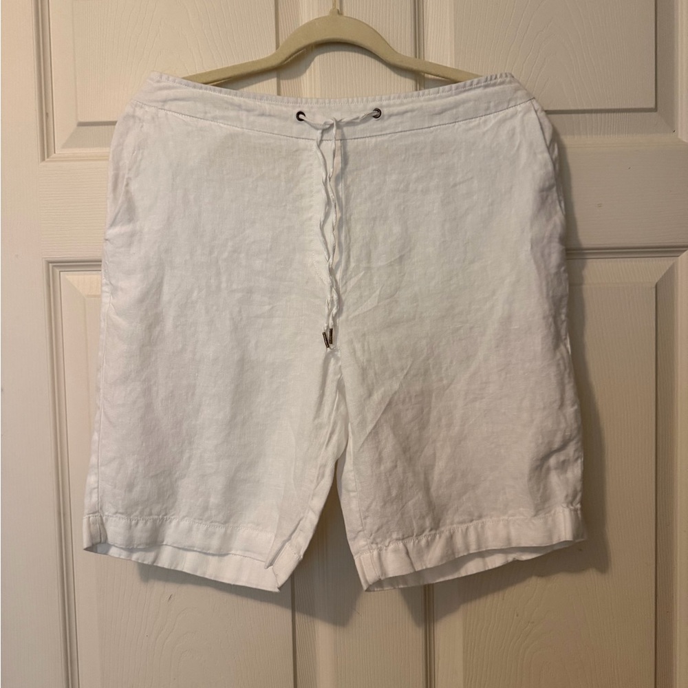 Chico’s White Linen Drawstring Shorts